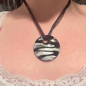 Glass blown pendant necklace